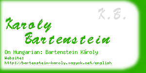 karoly bartenstein business card